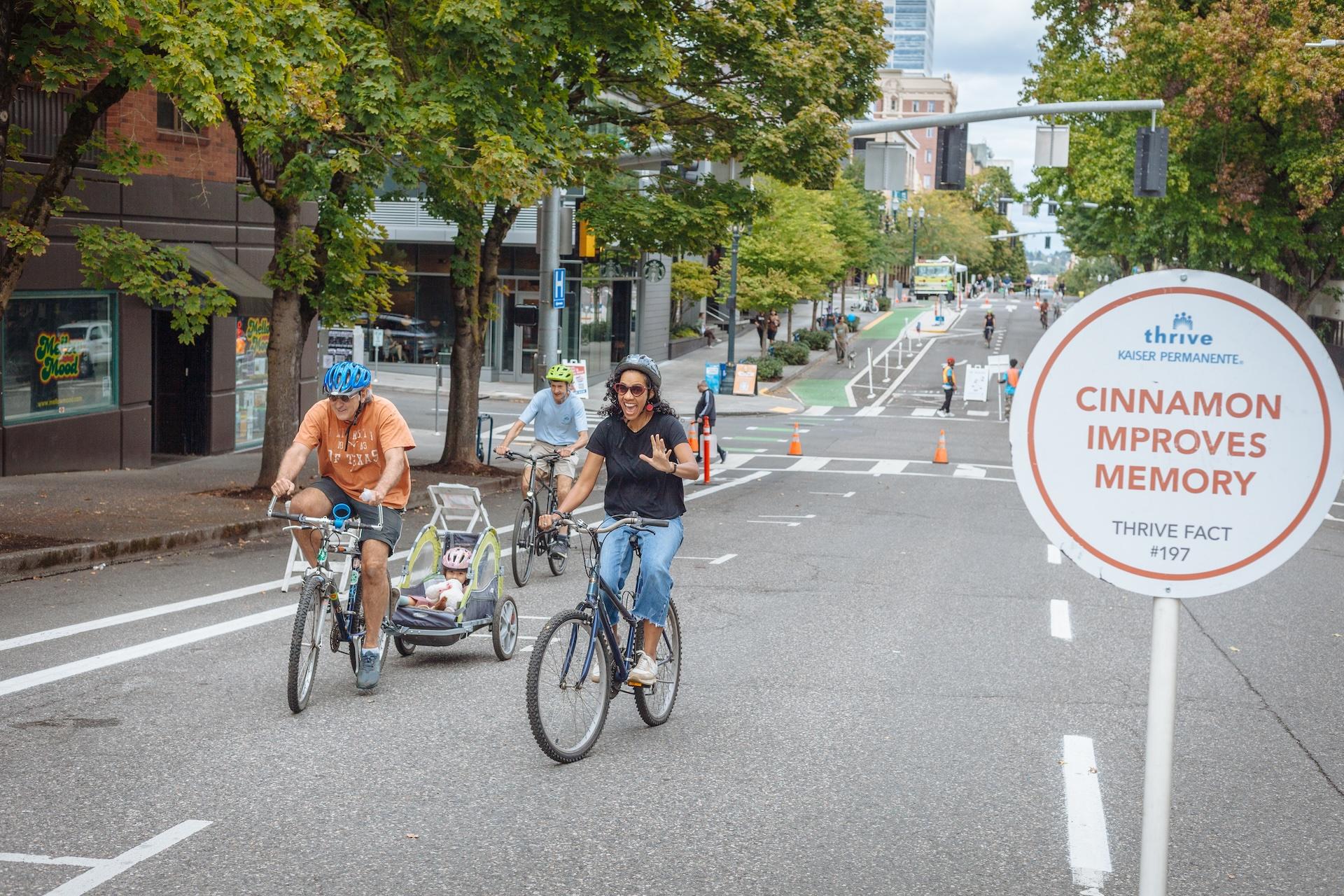 People participating in Sunday Parkways.